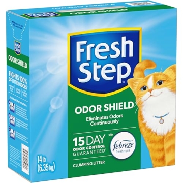 Fresh Step Odor Shield Clumping Litter With Febreze Freshness, Continuous Cat Litter Odor Eliminator, 14 lb. Box