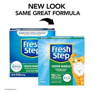 Fresh Step Odor Shield Clumping Litter With Febreze Freshness, Continuous Cat Litter Odor Eliminator, 14 lb. Box
