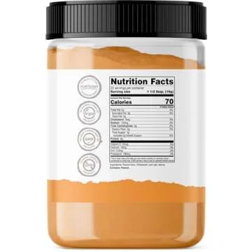 Nutricost Peanut Butter Powder - No Sugar Added (12.6 oz) Non-GMO, No Sugar Alcohol, All-Natural Powdered Peanut Spread from Roasted Pressed Peanuts