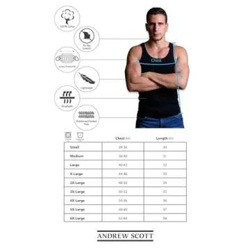 Andrew Scott Men's A Shirts | Cotton Tank Top Athletic Undershirts | Multi Packs & Colors
