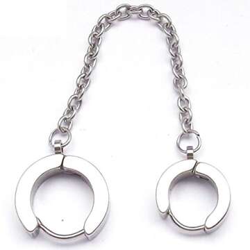 Thenice 1 Pair Ear Chain Chain Two Pierced Ears Earrings Ear Studs (Silver)