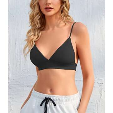INIBUD Women's Triangle Cups Wireless Bralette Comfort