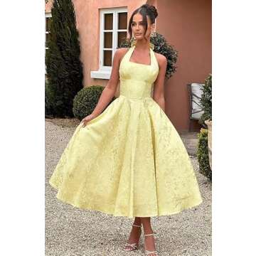 Stylish EBAKUS Blush Satin Prom Dress with Bow