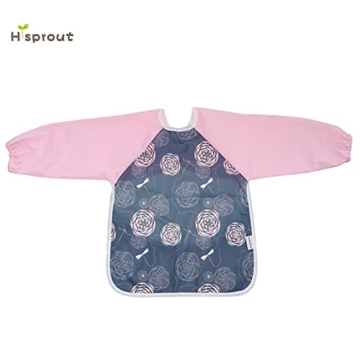 Hi Sprout Waterproof Sleeved Bib for Infants & Toddlers 6-24 Months