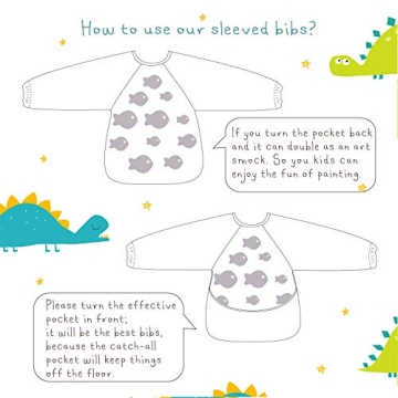 Hi Sprout Waterproof Sleeved Bib for Infants & Toddlers 6-24 Months