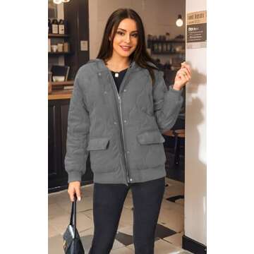 Stylish Angashion Quilted Lightweight Bomber Jacket