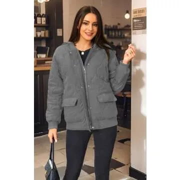 Stylish Angashion Quilted Lightweight Bomber Jacket