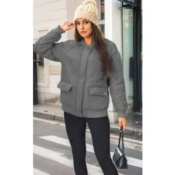 Stylish Angashion Quilted Lightweight Bomber Jacket
