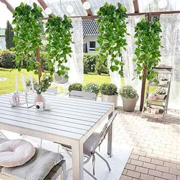Whonline Fake Plants Hanging Set 4pcs Artificial Vines