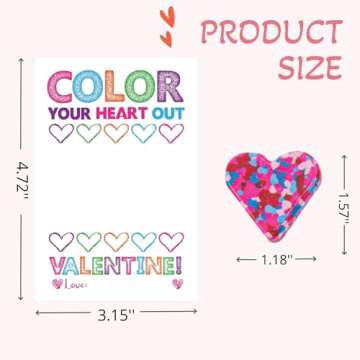 CORTUNARIO Valentines Day Gifts for Kids - 24 Pack Valentines Cards with Heart-Shape Crayon - Valentine Gift Exchange for Boys Girls Class Classroom School Prizes Party Favor Supplies