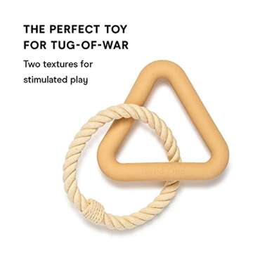 Wild One Triangle Tug Dog Toy for Medium and Large Breeds, Rope Toy, Durable for Average Chewers, Tan