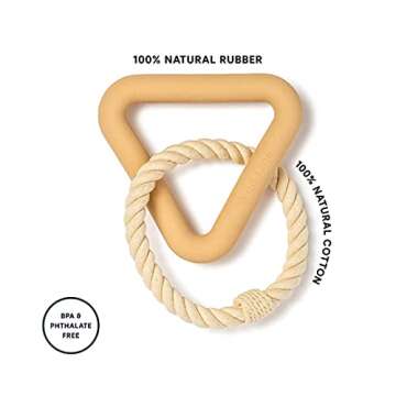 Wild One Triangle Tug Dog Toy for Medium and Large Breeds, Rope Toy, Durable for Average Chewers, Tan