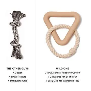 Wild One Triangle Tug Dog Toy for Medium and Large Breeds, Rope Toy, Durable for Average Chewers, Tan