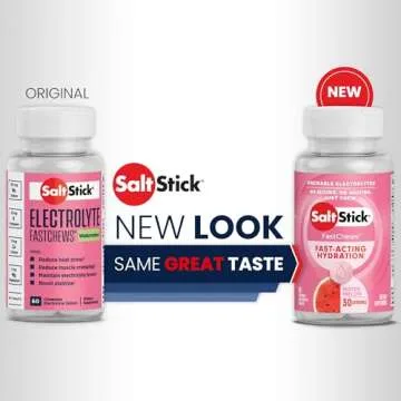 SaltStick FastChews Electrolytes - 60 Chewable Electrolyte Tablets - Watermelon - Salt Tablets for R...