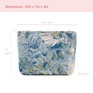 Elegant PAZIMIIK Makeup Bag - Large Zipper Cosmetic Pouch