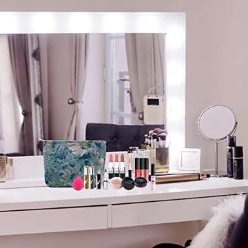 Elegant PAZIMIIK Makeup Bag - Large Zipper Cosmetic Pouch