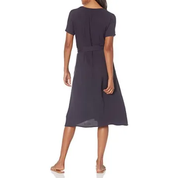Amazon Essentials Midi Button Front Tie Dress for Women