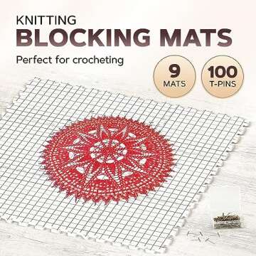 UMIEN™ Blocking Mats for Knitting - Thick 9-Pack with T-Pins & Storage Bag