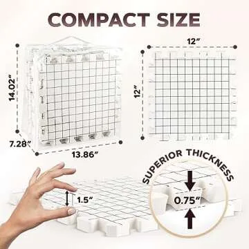 UMIEN™ Extra Thick Knitting Blocking Mats - 9-Pack with T-Pins