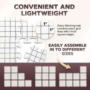 UMIEN™ Extra Thick Knitting Blocking Mats - 9-Pack with T-Pins