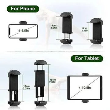 Phone & Tablet Tripod Stand, 57 inch Extendable Aluminum Travel Tripod with Smartphone/Tablet Holder, Remote Shutter, Sport Camera Adapter, Compatible with Cell Phone & Tablet & Camera