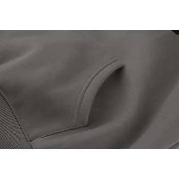 Lauweion Women Solid Basic Fleece Letter Loose Hoodie Sweatshirt Long Sleeve Kangaroo Pocket Drop Shoulder Pullovers Top (X-Large, Dark Grey)