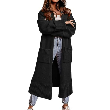 Danedvi Long Cardigan Sweaters for Women 2023 Fall Open Front Knit Oversized Cardigans Duster Coat w...