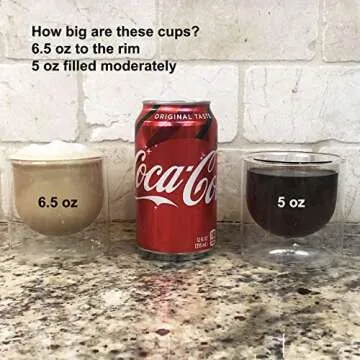 BTaT- Double wall glass, Set of 4, 5 oz (150 ml), Insulated Drinking Glasses, Espresso Cups, Glass Coffee Cups, Cappuccino Cups, Scotch Glasses, Glass Mug for Hot & Cold Beverages