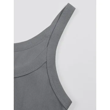 Ivay Womens Scoop Neck Ribbed Knit Tank Top Sexy Cotton Sleeveless Camisole Shirts