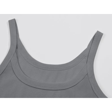 Ivay Womens Scoop Neck Ribbed Knit Tank Top Sexy Cotton Sleeveless Camisole Shirts