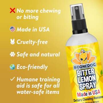 Bodhi Dog Bitter Lemon Spray - Anti-Chew Spray for Dogs, Cats, Puppies, & Kittens- Training Aid for ...