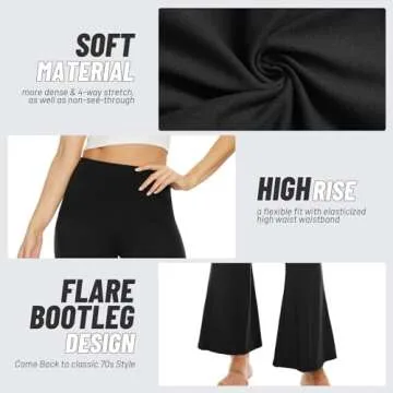 Stylish Sundwudu Black Flare Yoga Pants for Women