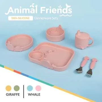 Nuby Animal Friends Silicone Sippy Cup - Toddler Cup with One-Handle - 6+ months - Pink Whale