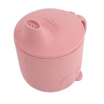 Nuby Animal Friends Silicone Sippy Cup - Toddler Cup with One-Handle - 6+ months - Pink Whale
