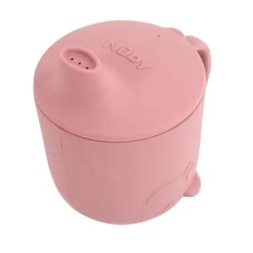 Nuby Animal Friends Silicone Sippy Cup - Toddler Cup with One-Handle - 6+ months - Pink Whale