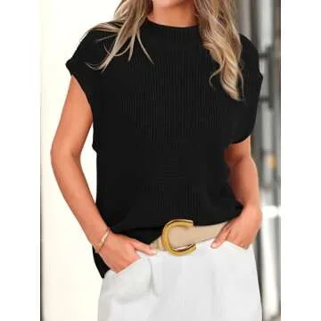 PRETTYGARDEN Mock Neck Sleeveless Sweater Vest for Women