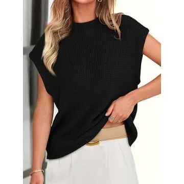 PRETTYGARDEN Mock Neck Sleeveless Sweater Vest for Women