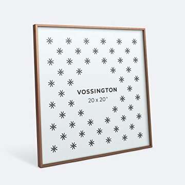 Vossington 20x20 Frame | Exclusive Square Bronze Picture Frame | 20 x 20 Inch | Thin Modern Look