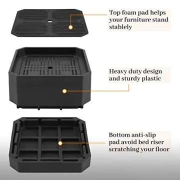 BTSD-home Adjustable Furniture Bed Risers for Elevation