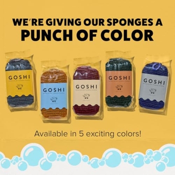 GOSHI Exfoliating Shower Sponge for All Skin Types - Green