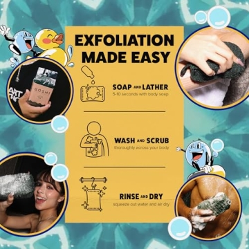 GOSHI Exfoliating Shower Sponge for All Skin Types - Green
