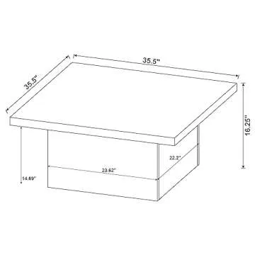 Coaster Home Furnishings Zetta Square Cocktail Living Room Coffee Table Engineered Eco-Friendly Wood Look Laminate Veneer Rustic Farmhouse Mango Brown 708068