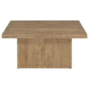 Coaster Home Furnishings Zetta Square Cocktail Living Room Coffee Table Engineered Eco-Friendly Wood Look Laminate Veneer Rustic Farmhouse Mango Brown 708068