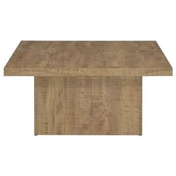 Coaster Home Furnishings Zetta Square Cocktail Living Room Coffee Table Engineered Eco-Friendly Wood Look Laminate Veneer Rustic Farmhouse Mango Brown 708068