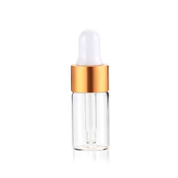 50 Pack,3ml Clear Glass Dropper Vial for Essential Oils,Empty Mini Glass Eye Dropper Bottle With Gol...