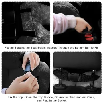 MROUEN Travel Pillow for Kids and Adults - Black