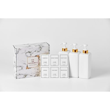 HARRA HOME Gold Pump Bottle Set for Stylish Bathrooms