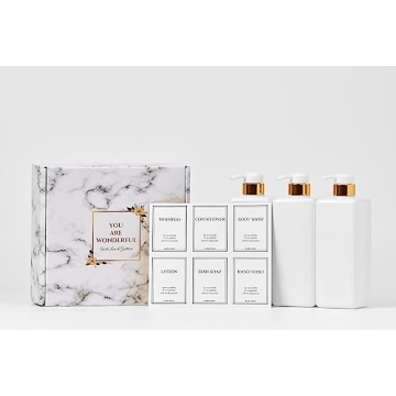 HARRA HOME Gold Pump Bottle Set for Stylish Bathrooms