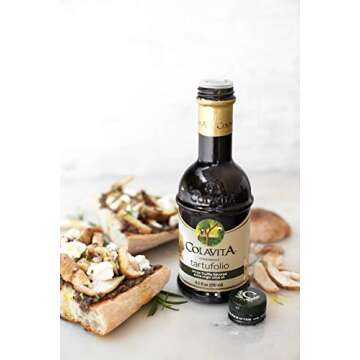 Colavita Flavored EVOO - Tartufolio Condiment, White Truffle Flavored Extra Virgin Olive Oil, 8.5oz Glass Bottle