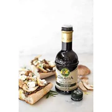 Colavita Flavored EVOO - Tartufolio Condiment, White Truffle Flavored Extra Virgin Olive Oil, 8.5oz Glass Bottle